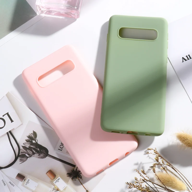 

Case for Samsung S10 Plus Phone Cases Coque Candy Color Soft Silicone Back Cover On for Samsung Galaxy S10e S10 Plus Lite Capa