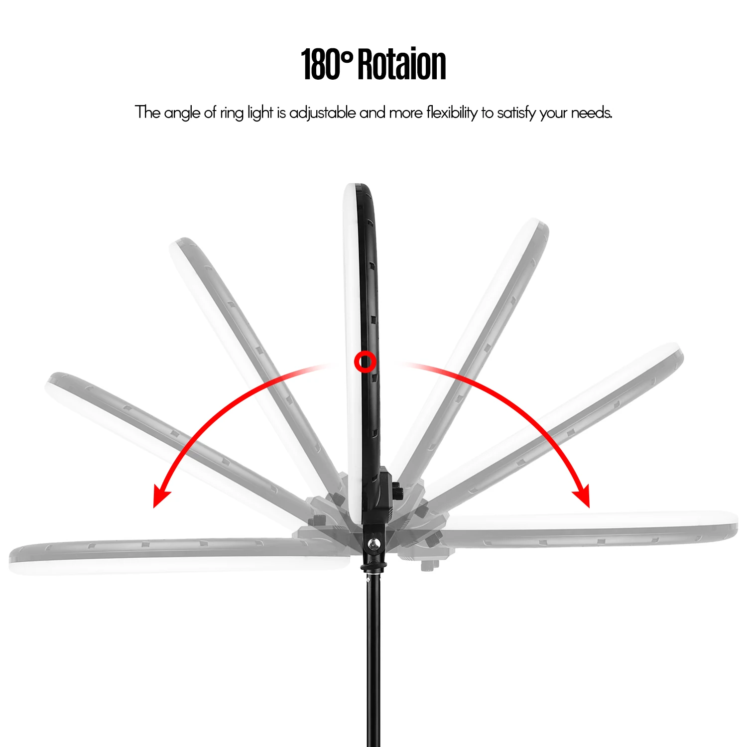 18 Inch LED Ring Light Photography Lamp Set Stepless with Tripod Stand Phone Holders Remote Control for Selfie Makeup Live Vlogg