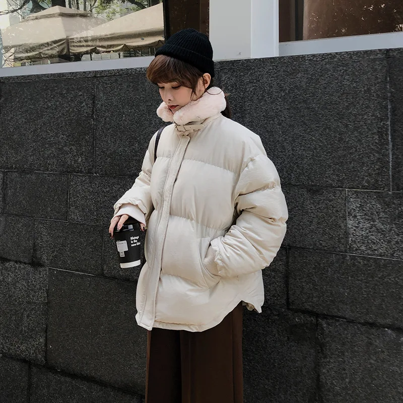 

2018 Winter New Style Korean-style by Age down Coat Students Loose-Fit Versatile Thick Cotton Coat Women's