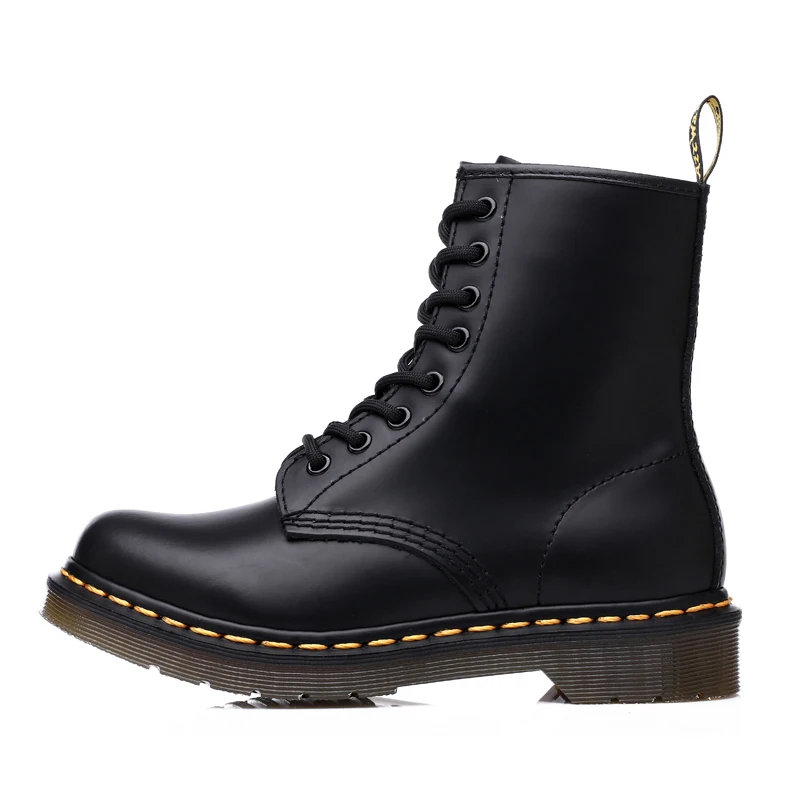 Doc/женские ботинки; сапоги martens ботинки Мартинс на платформе; мартинсы женские кожаные шерстяные зимние теплые ботинки; женская обувь больших размеров; модель года; Дизайнерская обувь