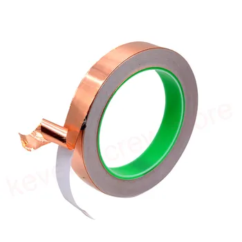 

1PCS 20M 3mm-40mm 15mm Double guide copper foil tape Pure copper Conductive adhesive tape Shield tape Single side glue Soldering