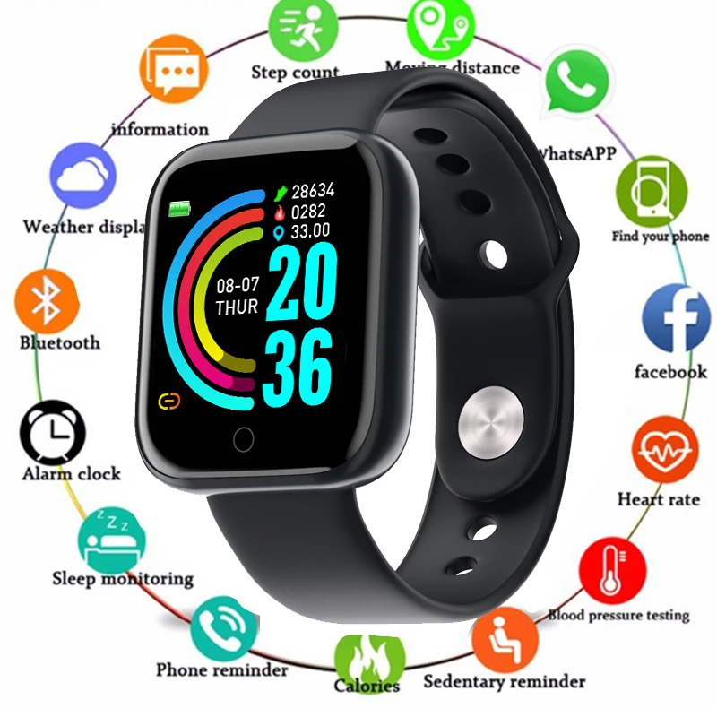 

2019 NEW Smart Watch Heart Rate Monitor Waterproof Fitness Tracker Blood Pressure Cycling Smartwatch for iOS Android PK T70 P68
