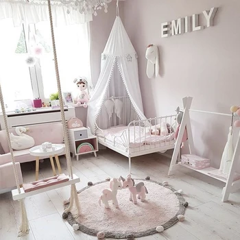 

Nursery Room Decor Nordic Kids Play Mats Cotton Mat With Alphabet 120cm Play Game Rugs Floor Carpet For Boy Kids