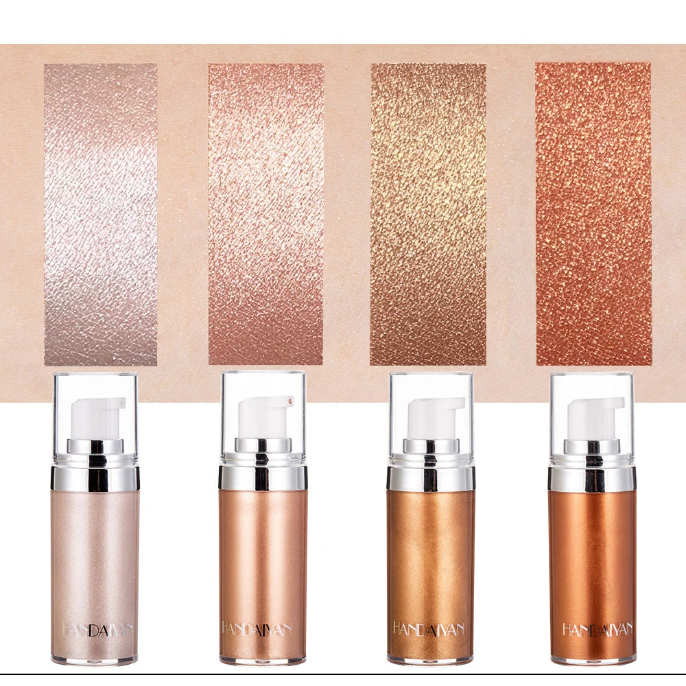 4 Colors Primer Makeup Face Body Highlighter Foundation Body Cream Not Sticky Easy Clean Makeup Glitter Powder Brighten Skin