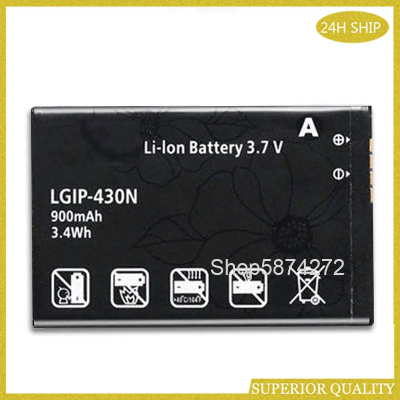 LGIP-430N 900 мА/ч Replacemeny Батарея для LG печенья свежий GS290 GW300 LX290 LX370 LGIP MT375 GM360 430N |