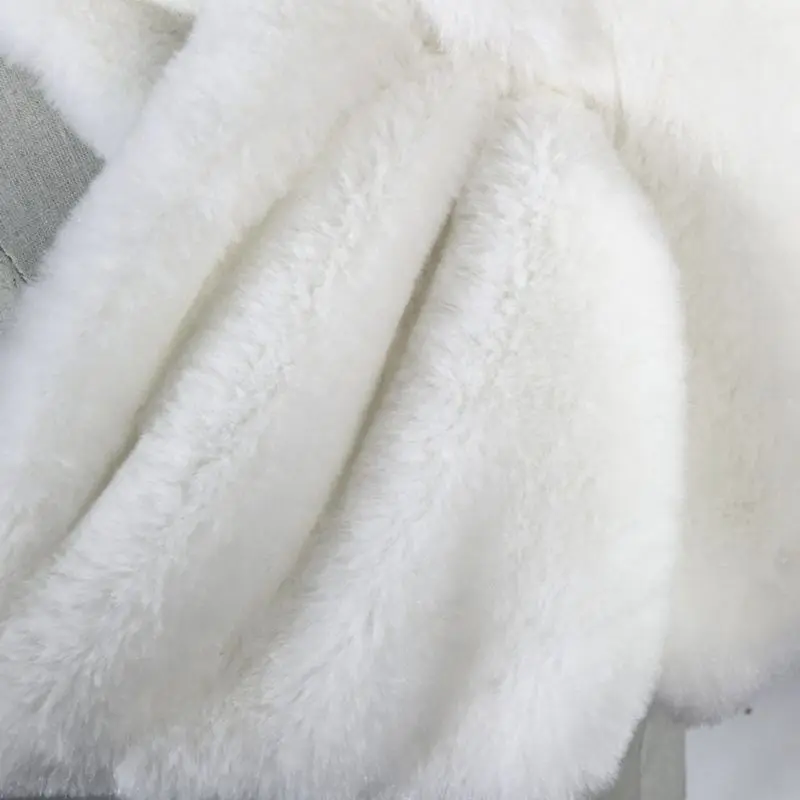 Женский зимний плотный плюшевый шарф из искусственного кроличьего меха, однотонный карамельный цвет, воротник, шаль для шеи, теплые болеро, вязаный шейный платок
