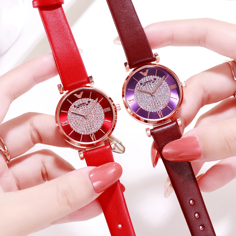 

Rose Gold Women Wrist Watches Ladies Magnetic Quartz Watch Starry Sky Top Brand Luxury Diamond For Female Clock Relogio Feminino