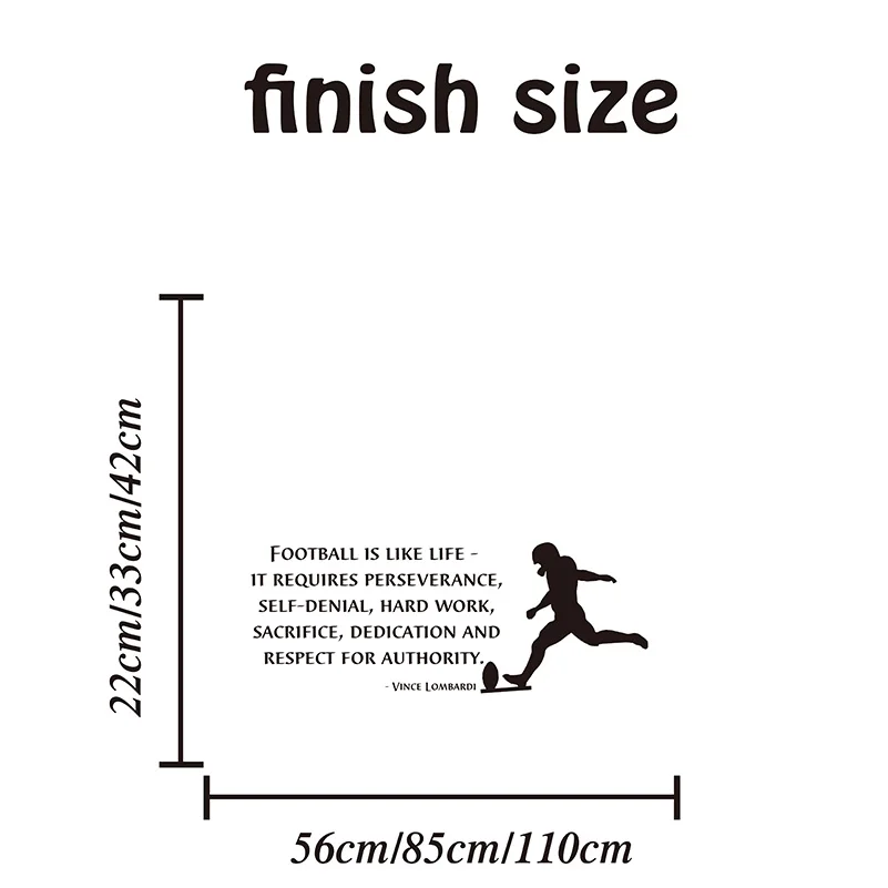 America Football Is Like Life Wall Sticker Boy Room Kids Room Sport Rugby Inspirational Quote Wall Decal Bedroom Classroom Vinyl (1)