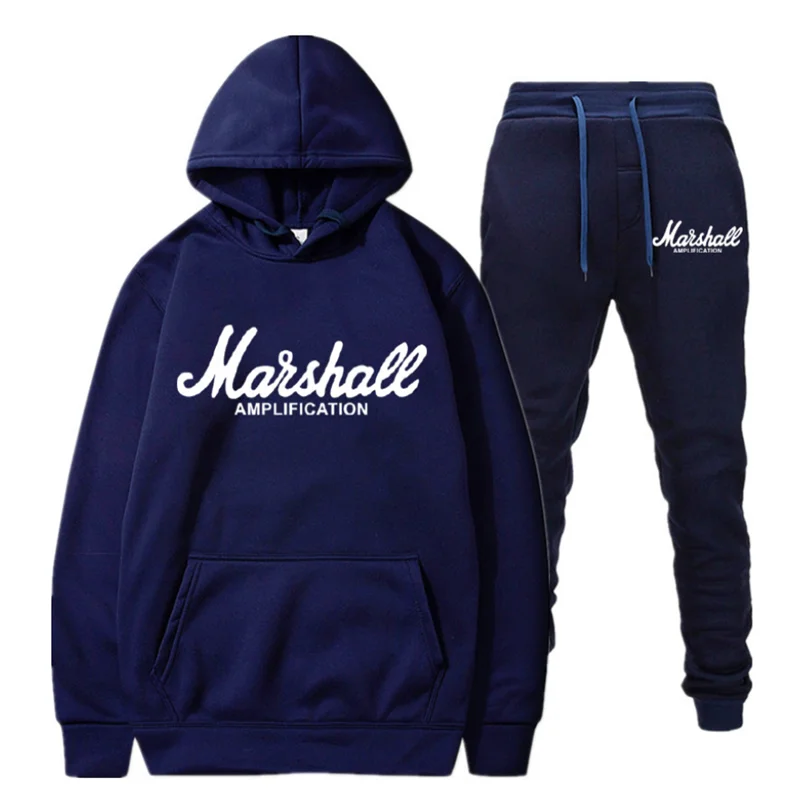Спортивный костюм Толстовка Marshall Мужская и Женская Повседневная теплая толстовка мужская повседневная толстовка+ брюки - Цвет: Photo Color