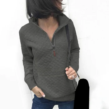 

Fashion Women Autumn Hoody Sweatshirt Zipper Solid Long Sleeve Loose Hoodies Pullover Tops Harajuku Tracksuit sudadera mujer