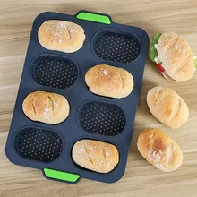 8 решеток для дома, хорошая гибкость, легкий выпуск, сделай сам, силиконовая форма для хлеба, противень для выпечки, французский антипригарный гамбургер, жаростойкий