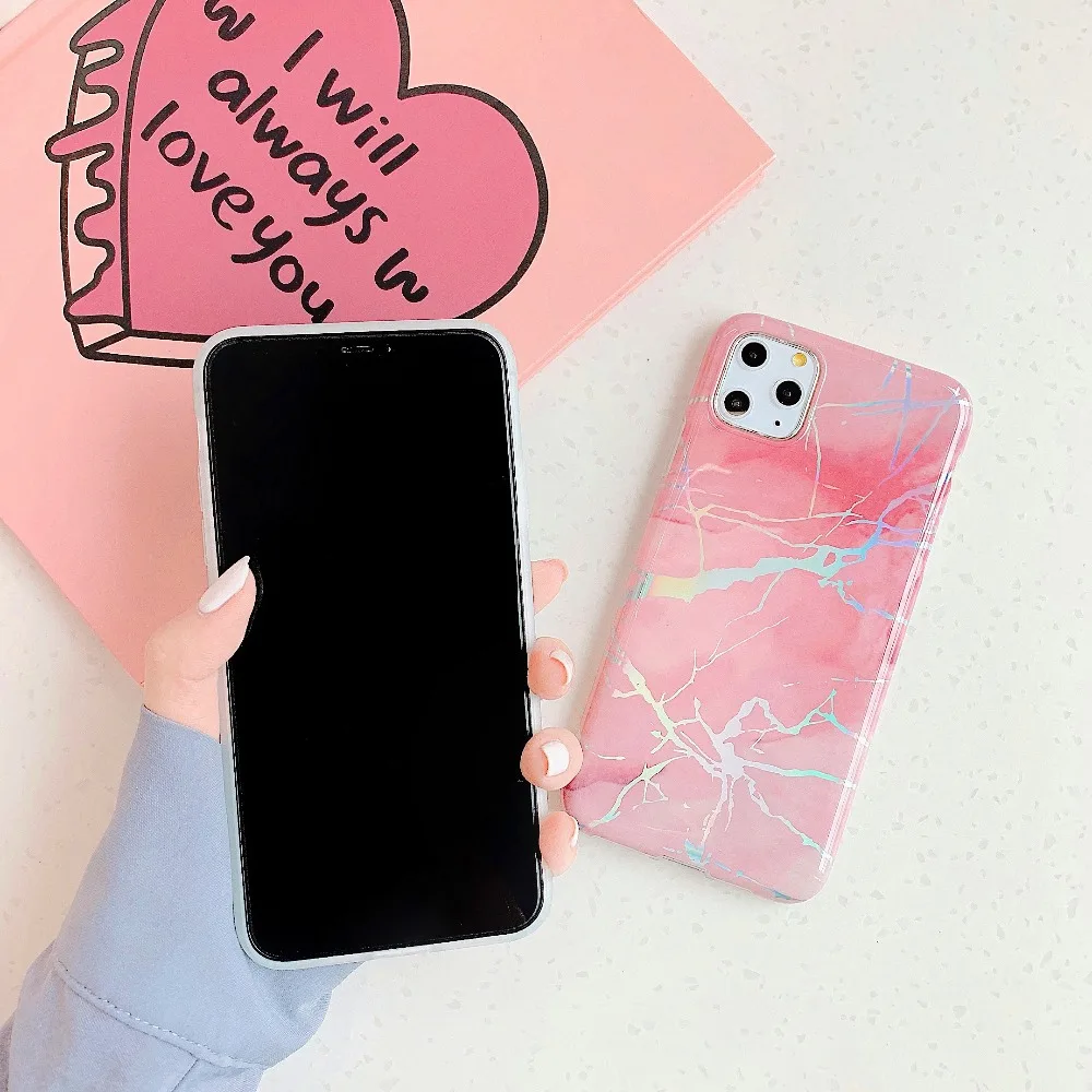 Case For iPhone 11 Pro Max 11 Pro Cover Luxury Shiny Laser Crack Marble Gradient Funda For iPhone X Xr Xs Max 6S 7 8 Plus Cases (11)