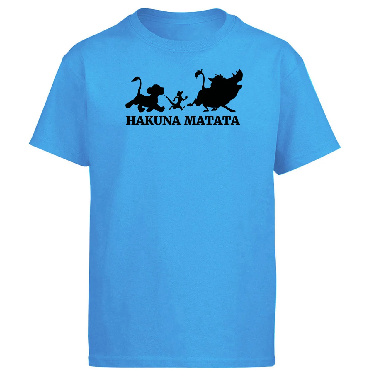 Hakuna Matata Король Лев футболка мужские летние топы Футболка Simba друг Пумба Тимон футболки черный белый серый короткий рукав - Цвет: Sky Blue 1