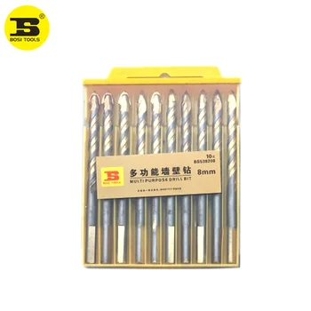 

BOSI 10pcs 8mm Multipurpose Spear Head Wall Ceramic Tile Glass Plastic Wood Hole Drill Bits