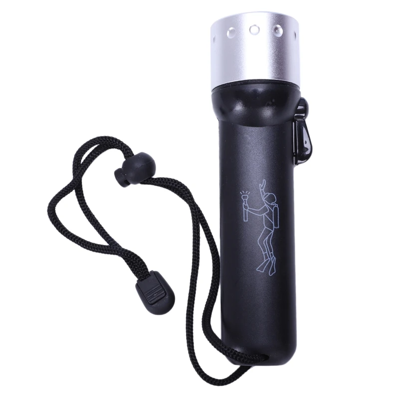 

Flashlight Underwater Torch Waterproof Scuba Diving Lamp Light, Black