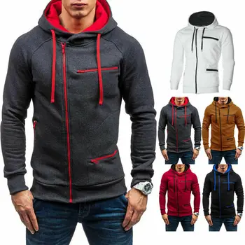 

Men's Hoodie Warm Hooded Sweatshirt Coat Tops Jacket Outwear Zip Up Jumper Sweater