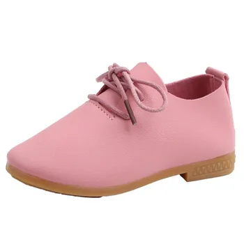 

White pink black children students lace up children wedding banquet dress princess leather sandals teen girls dance shoes new