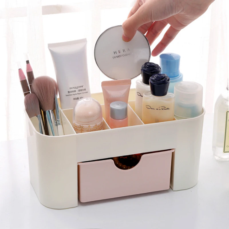  Plastic Drawer type cosmetics storage box desktop lipstick makeup brush organizers office Supplies 