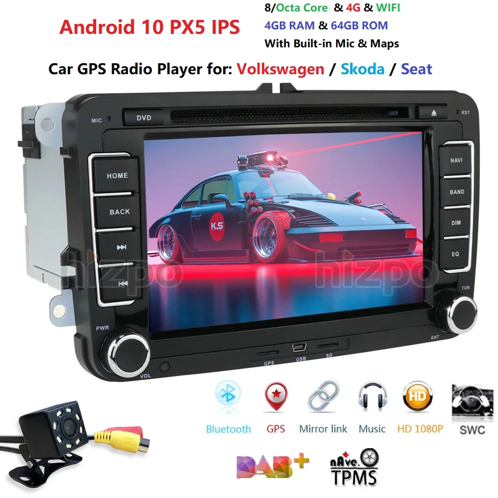^*Best Offers Car Multimedia player Android DVD GPS 2 Din Car Autoradio Radio For VW/Volkswagen/Golf/Polo/Passat/b7/b6/SEAT/leon/Skoda 4G+64G