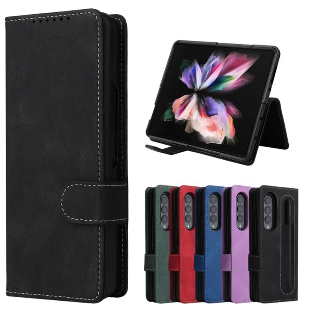 

Split Foldable Protective Cover Flip Pen Slot Phone Case for Samsung Galaxy Z Fold3