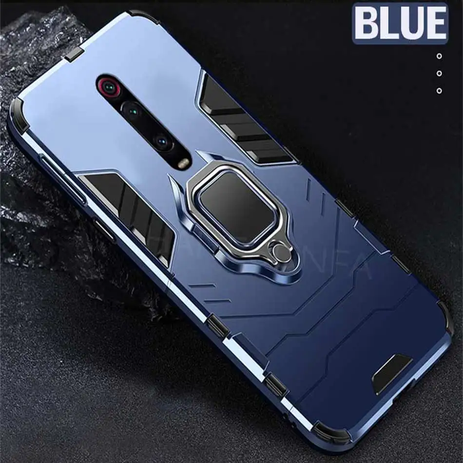 Blue Роскошный защитный чехол Magentic для Xiaomi Redmi Note 8 7 6 5 K20 4X Pro, силиконовый чехол для Redmi 7 7A 8A 5 Plus, автомобильный держатель, чехол с кольцом - Цвет: Blue