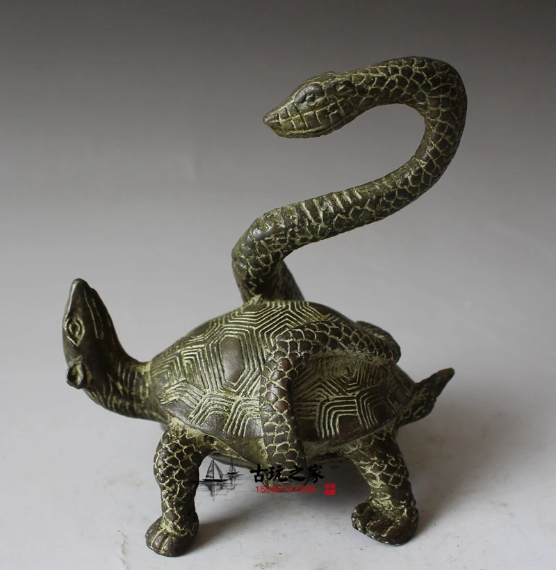 Bronze Wares Collection Four Great Gods and Beasts Basalt Buddha Decorations Pure Copper Snake Turtle Crafts Town H | Дом и сад