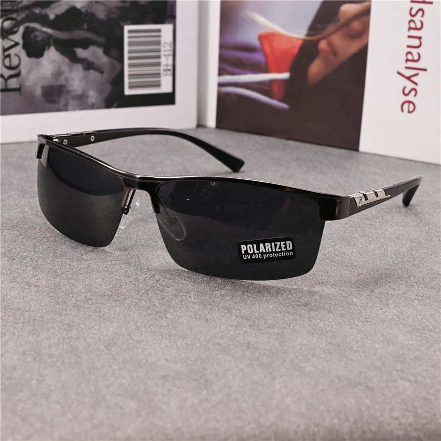 

Vazrobe 150mm Oversized Polarized Sunglasses Male Sun Glasses for Men Semi Rimless Driving Shades Black Big Large UV400