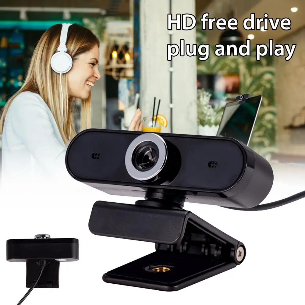 HD Webcam Mini Camera USB Built-in Sound Absorption Noise Reduction Microphone 1080P Web Cam Online Lesson For Desktop | Компьютеры и