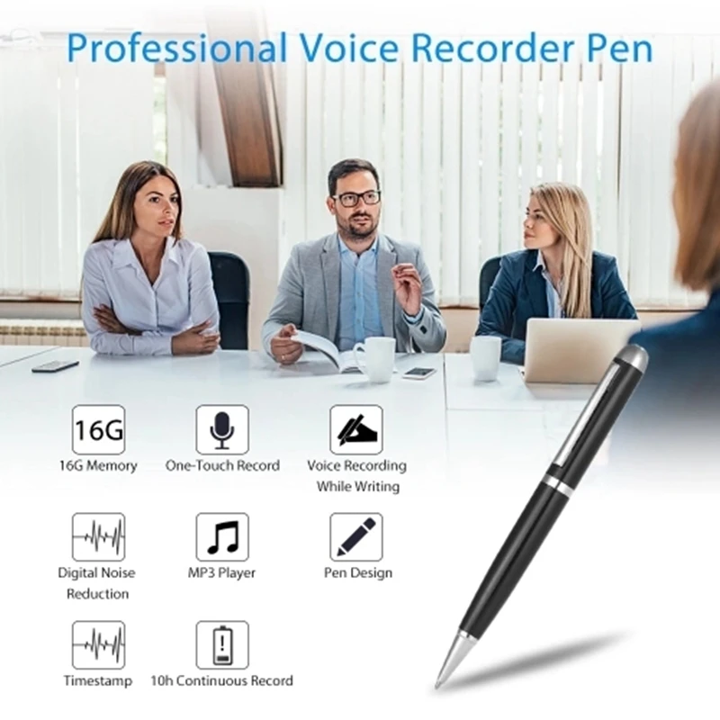 Hot 3C-Sk-025 16Gb Digital Voice Recorder Pen Sound Audio Dictaphone Recording Device with Usb Cable Earplug for Lecture Class M