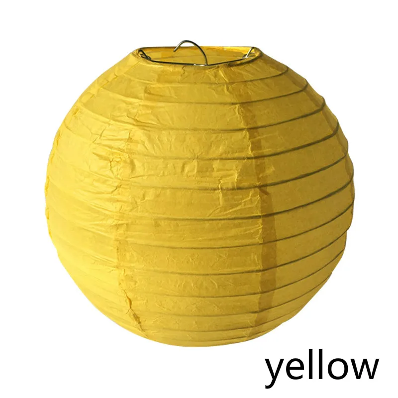 Yellow 10-40 см Китайский бумажный фонарь принадлежности для новогодних праздников, дня рождения, свадьбы, вечеринки, украшения, подарок, ремесло, DIY Lampion фонарь - Цвет: Yellow