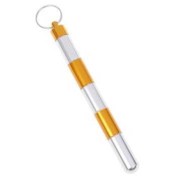 

Hot Sale 6 Separate Sections Pill Box Capsule Shape Metal Alloy Pill Case Keychain Outdoor Pocket Pill Holder Container