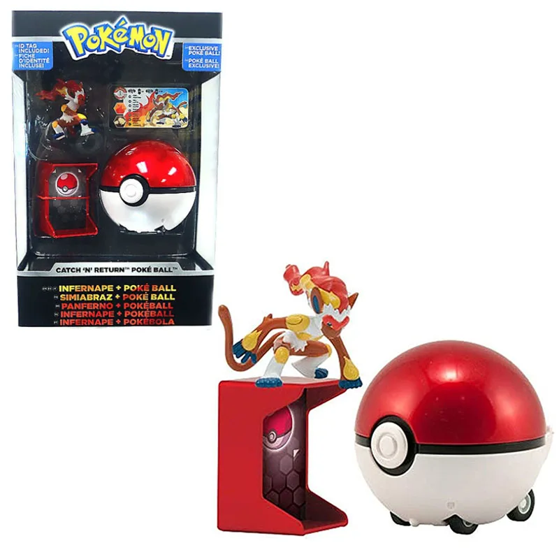 Esclusivo Catch N Return Infernape Pokeball Pokemon Action Figure Toy Cartoon Pokemon Infernape Anime Figure Toys Regali Per Bambini