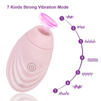 7 Modes Clitoral Sucking Vibrator Flexible Oral Licking Vibration Mini Shell Nipple Stimulation Massager Sex Toys for Women 2