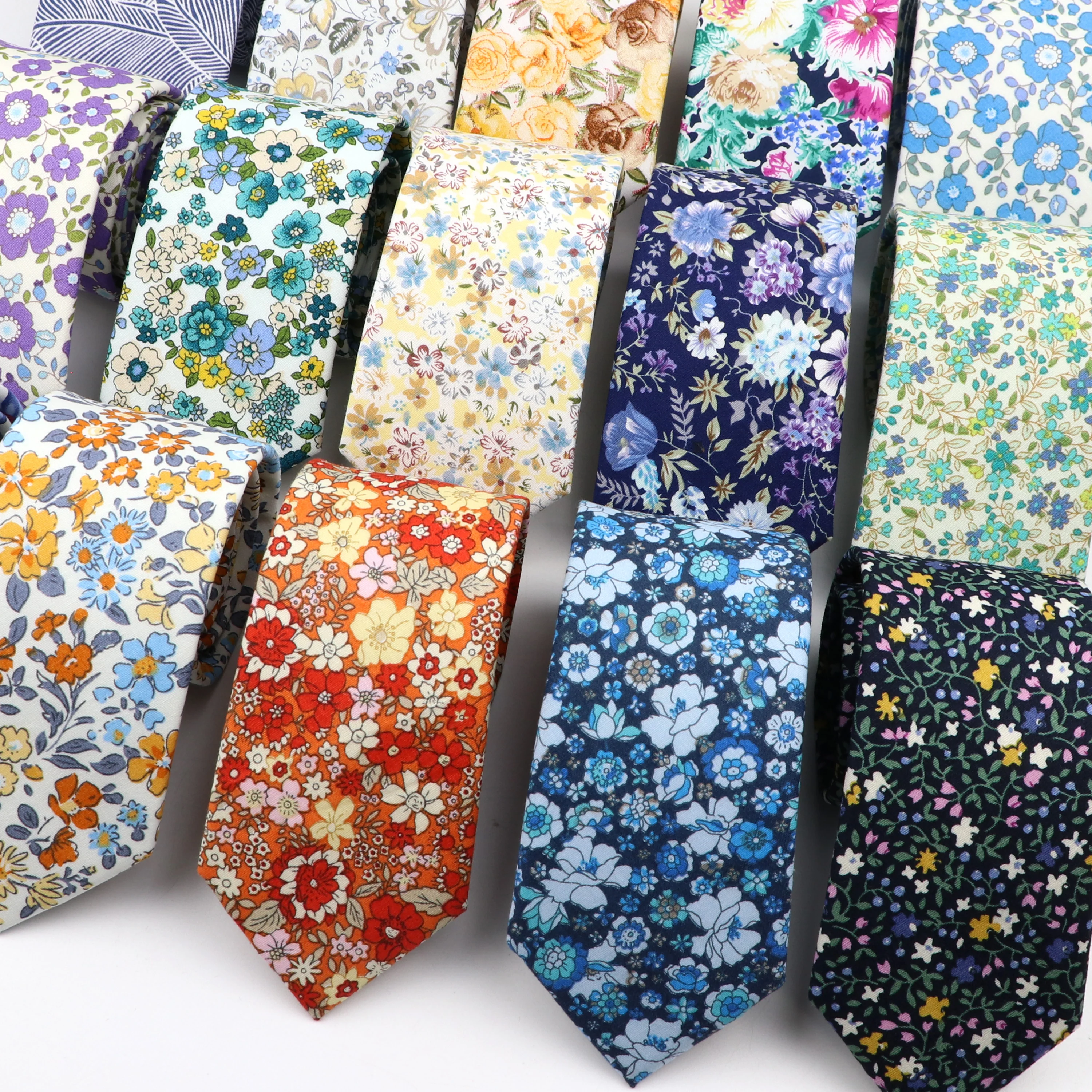 Мягкий галстук с цветочным принтом для мужчин и женщин 100% хлопок красивый