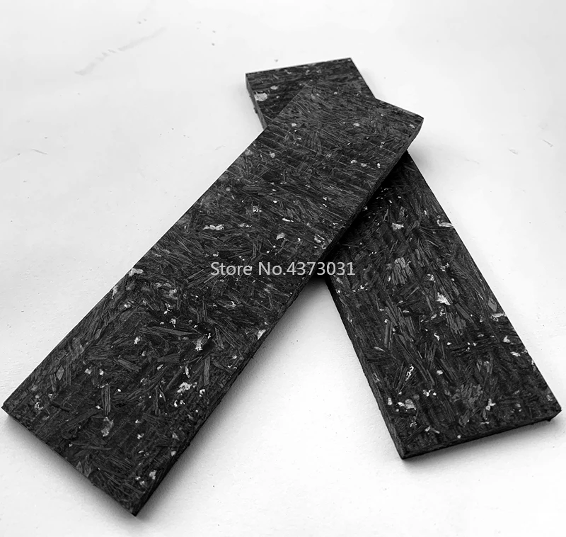 Online 2 uds CF mármol negro de fibra de carbono con resina para manualidades mango de cuchillo Material hoja de plata polvo de compresión Placa de parche 137X40X4mm