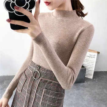 

Winter Knitting Sweater Pullovers Women Long Sleeve Tops Turtleneck Knitted Sweater Chic Woman Clothes Female Casual Streetwear