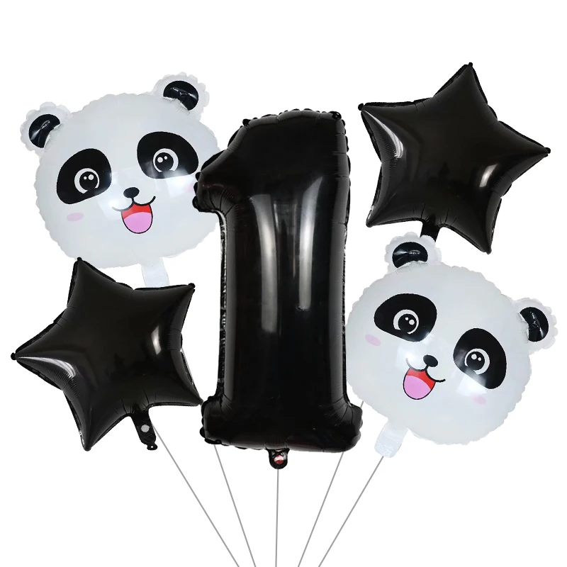 

Cartoon Animal Black 30inch Foil Number Balloon Star Panda Children Birthday Party Decoration Baby Shower Kids Animal Ballon