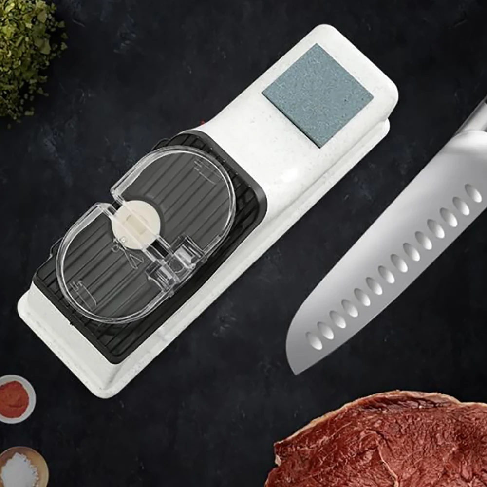 Usb Electric Knife Sharpener Adjustable For Kitchen Knives Tool Knife  Scissor Sharpening White Medium And Fine Grinding Blade - Sharpeners -  AliExpress