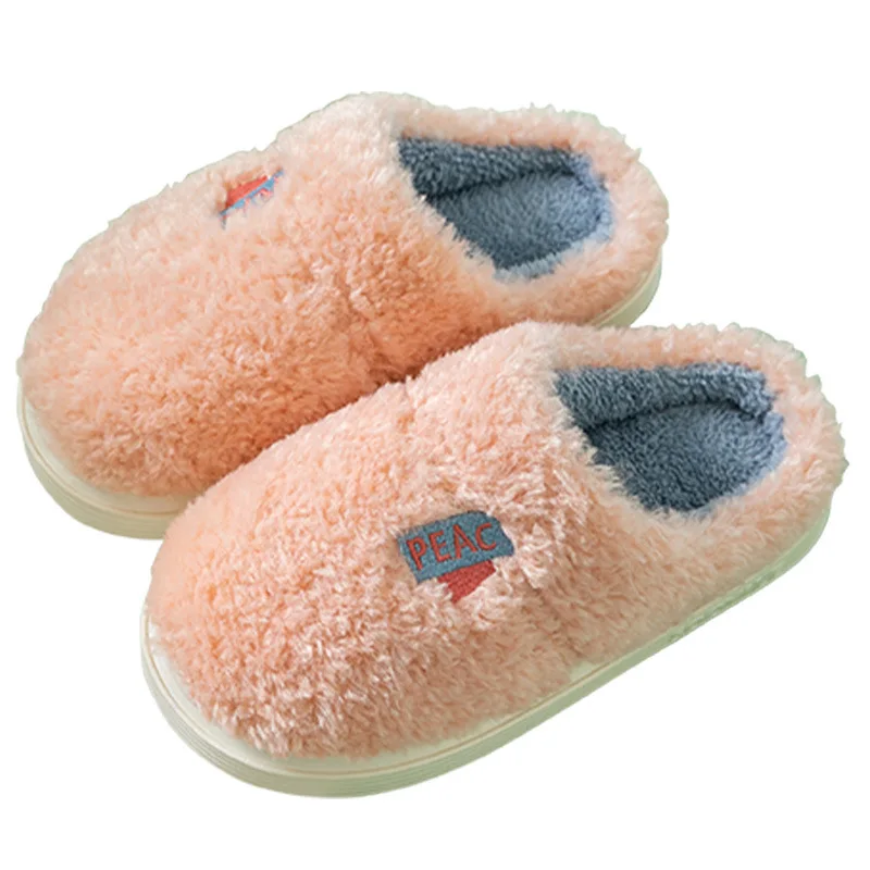 2021 New Cotton Slippers To Keep Warm Thick Bottom Household Couples Plush Spot Home Autumn Winter Wool  For Men And Women