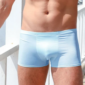 

Men's Ice Silk Seamless One-Piece Transparent High Elastic Breathable Underwear Shorts Summer