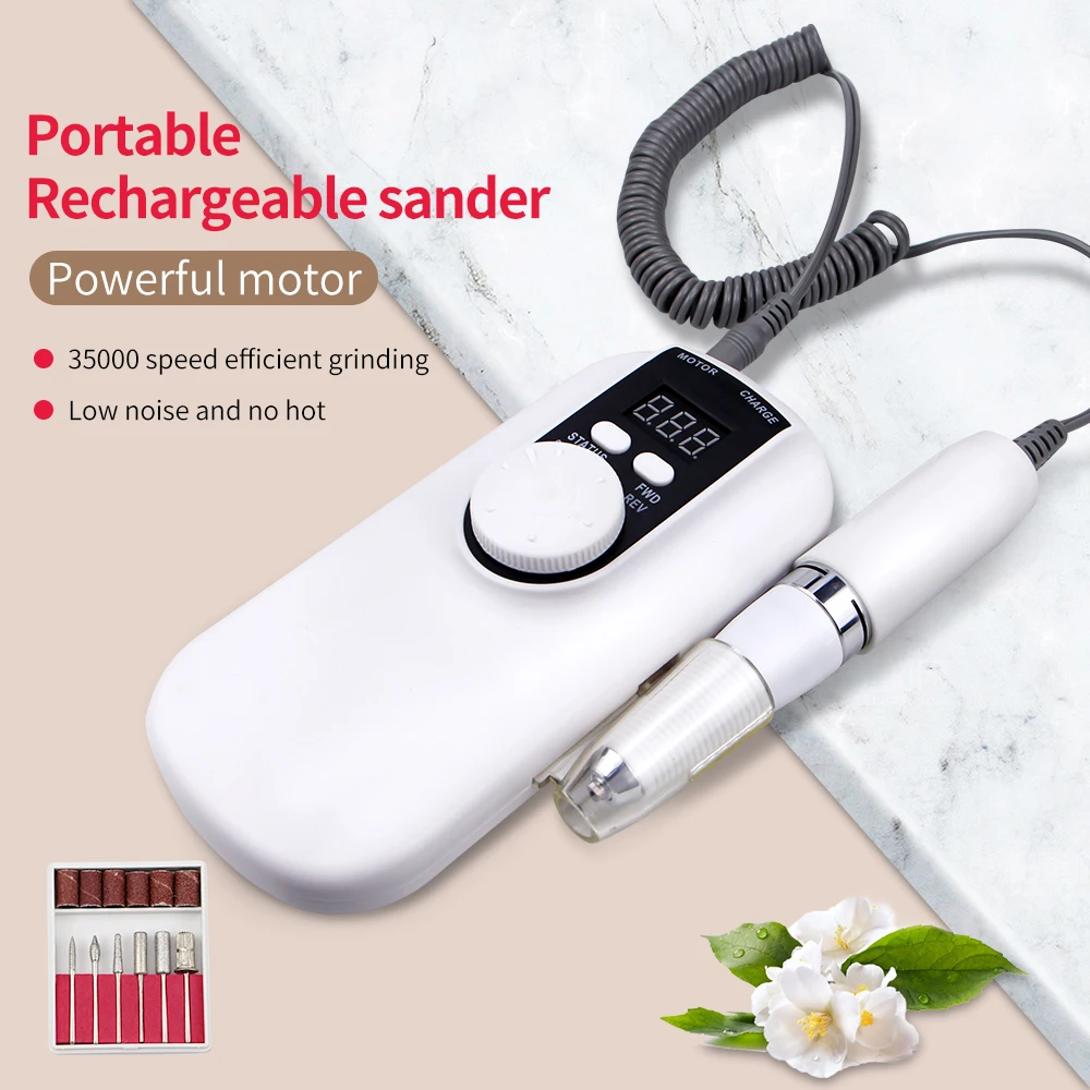 

35000/20000 RPM Electric Nail Drill Machine Nail bit sets For Manicure Rechargeable Portable LCD Display Adjustable Speed