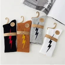 Уличные спортивные женские носки с молнией, осенние и зимние новые хлопковые женские Мультяшные хлопковые носки