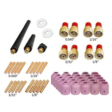 58 шт./компл. TIG сварочный фонарь комплект 040-1/8 дюймов газовой линзы настройки для фонарь на голову 9,20 и 25 серии TAK47