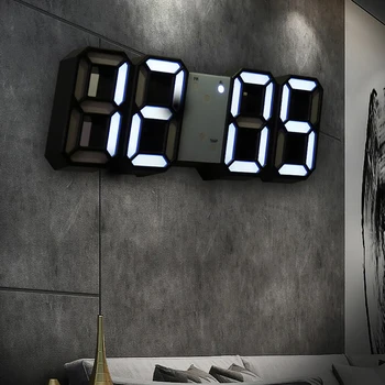 

Wall Clock Watch Clocks 3D Led Digital Modern Design Living Room Decor Table Alarm Nightlight Luminous Desktop Display
