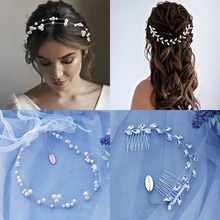 Handmade Wedding Hair Accessories Crystal Headpieces Rhinestone Bridal Flower Headband Bridal Tiara&Crown Jewelry Bride Hairband