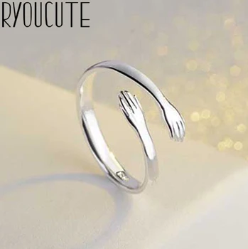 

New Hand Hug Rings for Women Lady Punk Vintage Open Antique Rings Statement