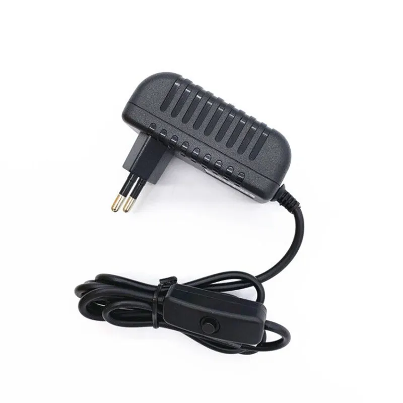 AC 100-240V DC 5V 3A Power Supply Switch Button Power Adapter Charger Micro USB Port 5 V Volt for Raspberry Pi 3 Model B+ plus