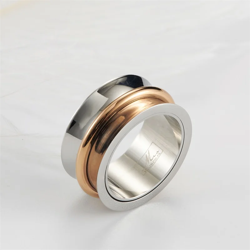 WAWFROK модная нержавеющая сталь женские кольца черный/золотой/розовое золото кольца цвета для женщин помолвка/обручальное кольцо ювелирные изделия