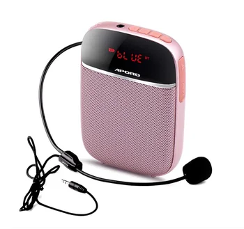 

10W Voice Amplifier Portable Mini Megaphone Sound-amplifying Music Playing Wired Microphone Headset Waistband HIFI Loudspeaker