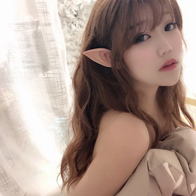 

1Pair Elf Ears Fairy Cosplay Accessories Halloween Christmas Party Latex Soft Pointed Tips False Ears Halloween Costume Props